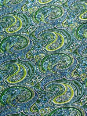 Vintage fabric 2.7 yards 60s 70s psychedelic paisley 2 way stretch polyester